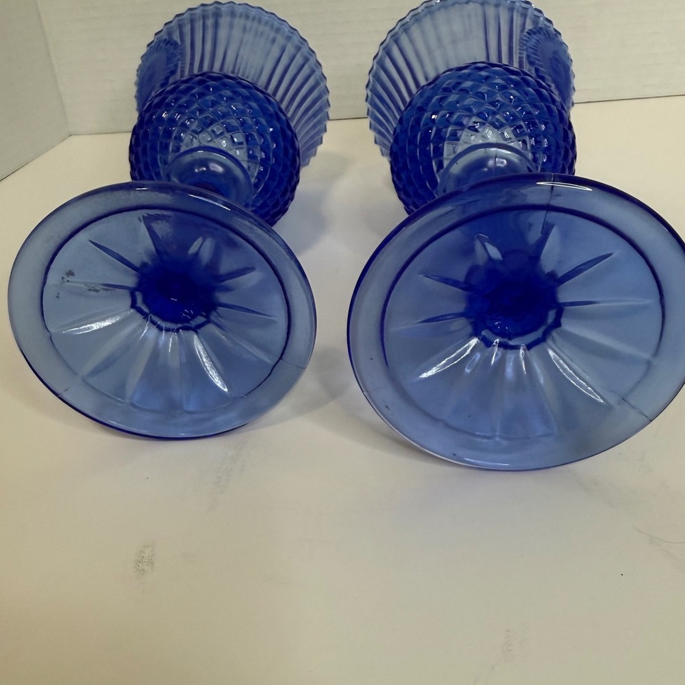Vintage Avon Fostoria Cobalt Blue George and Martha Washington Cameo Goblet Set - Picture 8 of 9